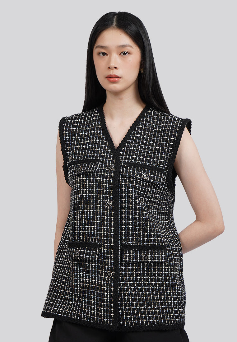 Oversized Tweed Vest