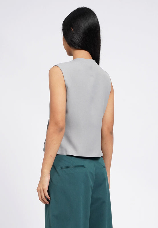 Asymmetrical Button Vest