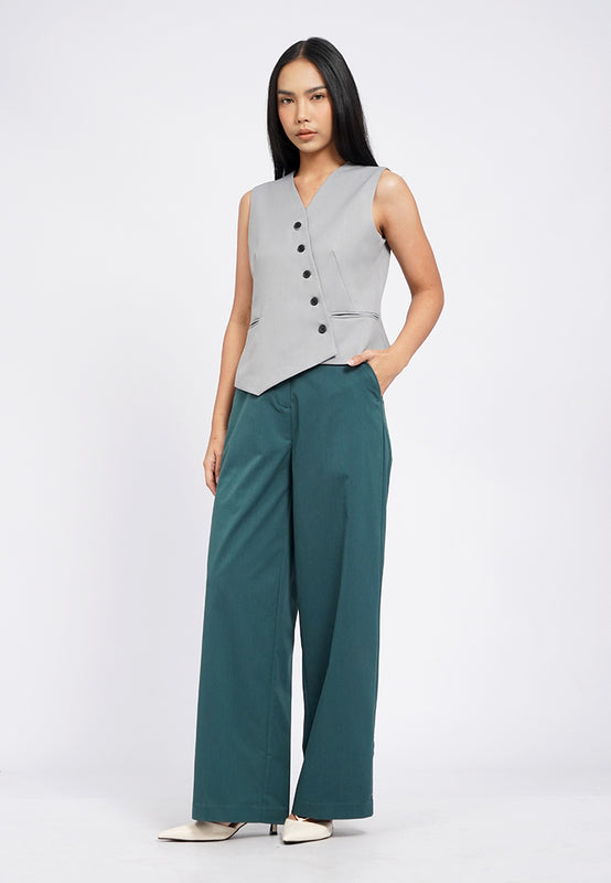Asymmetrical Button Vest