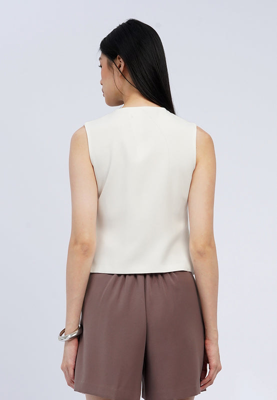 Asymmetrical Button Vest