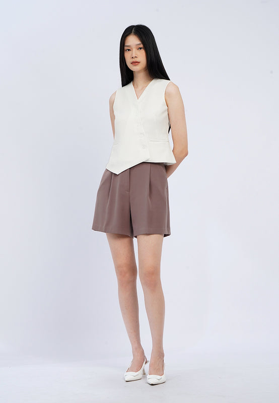 Asymmetrical Button Vest