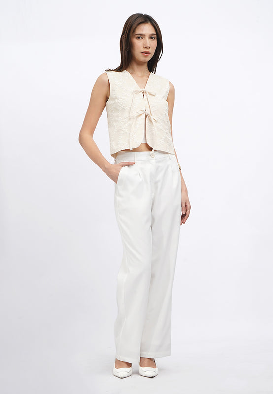 Tie Front Textured Vest