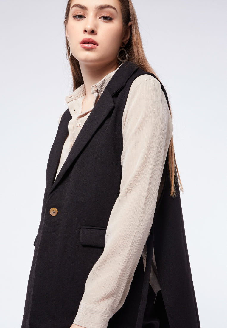 Long Vest with Side Details