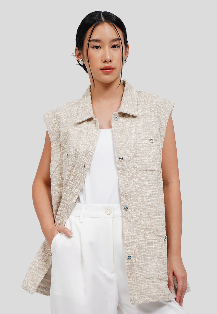 Oversized Tweed Vest