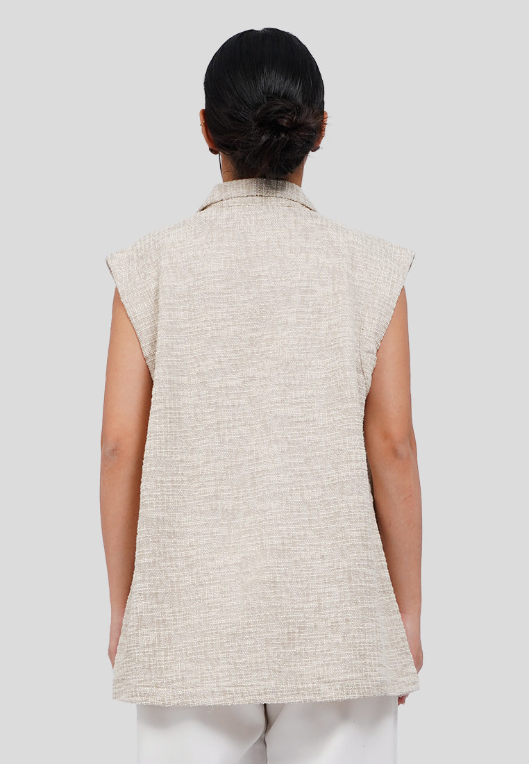 Oversized Tweed Vest