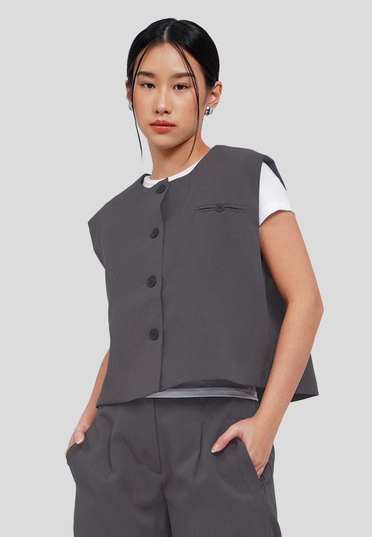 Cropped Boxy Vest