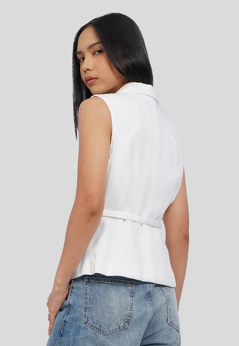 Belted Vest with Lapel