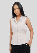 Belted Vest with Lapel