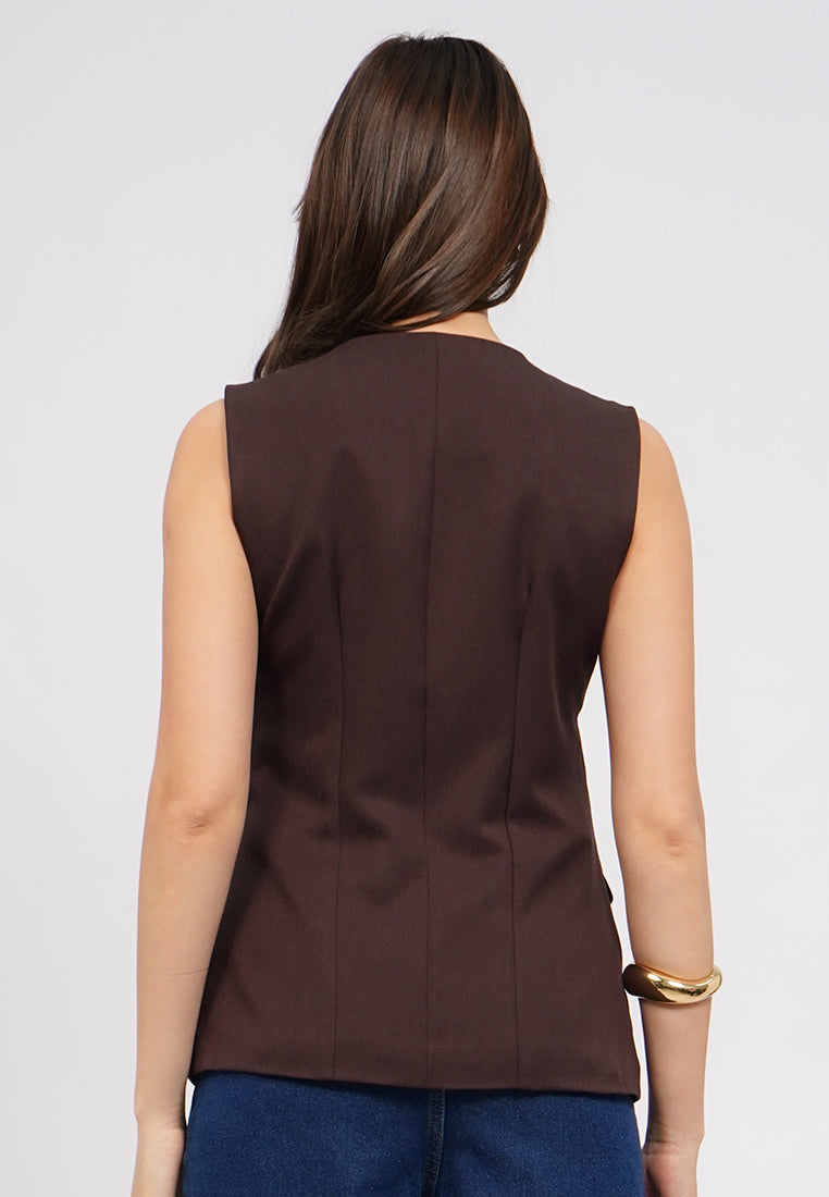 Buttoned Long Sleeve Vest