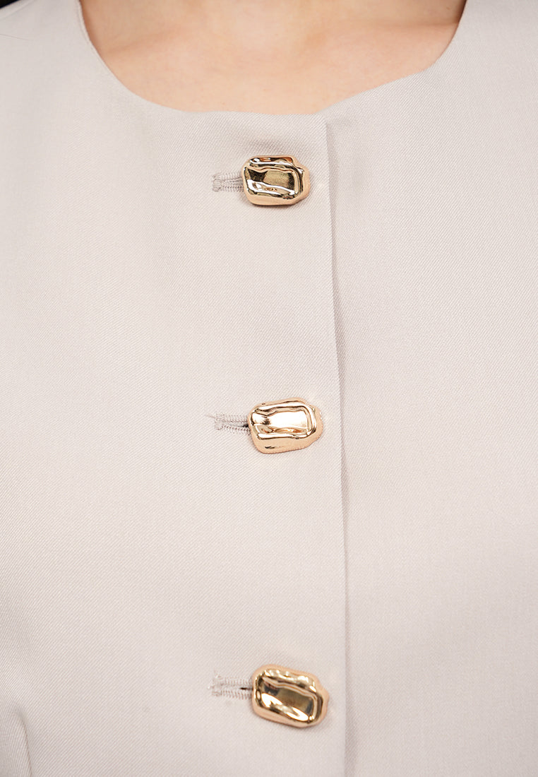 Buttoned Long Sleeve Vest