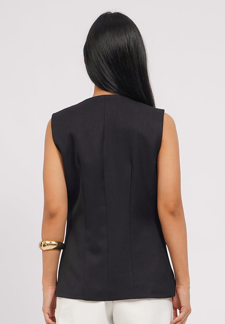 Buttoned Long Sleeve Vest