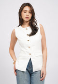 Buttoned Long Sleeve Vest