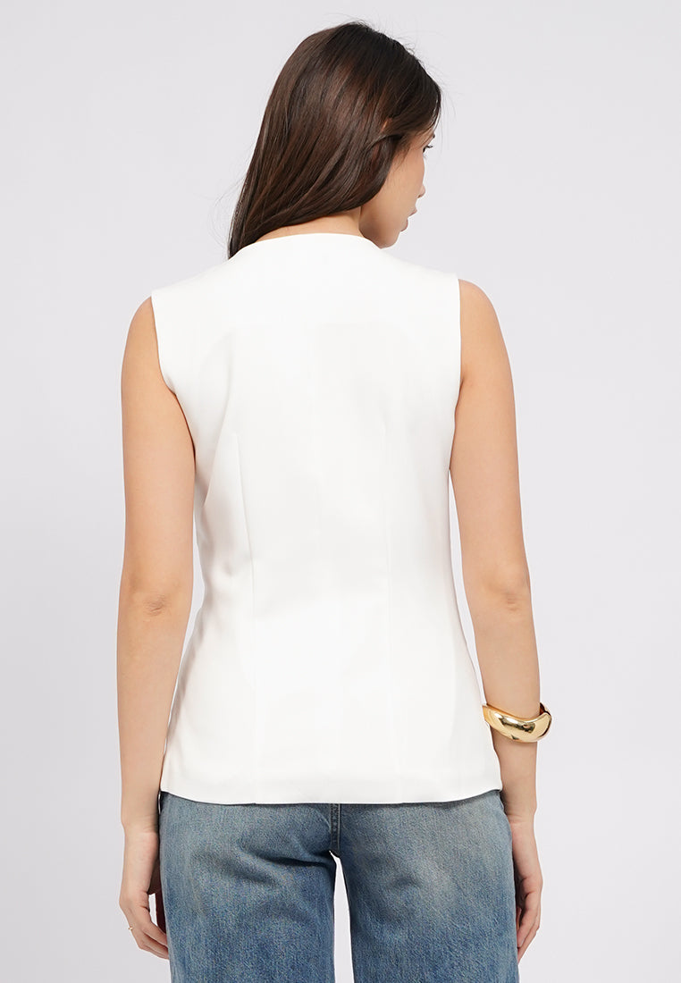 Buttoned Long Sleeve Vest