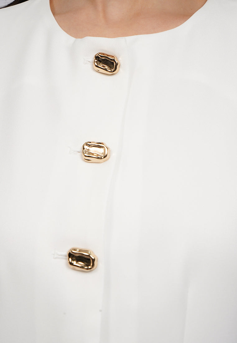 Buttoned Long Sleeve Vest
