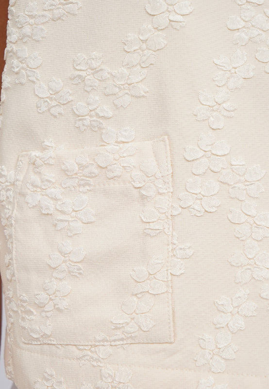 Jacquard Crop Vest with Collar