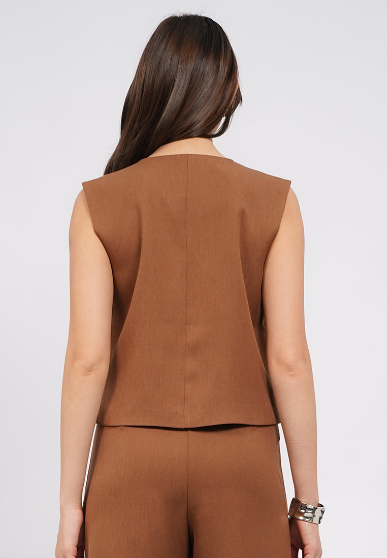 V-Neck Colorblock Vest