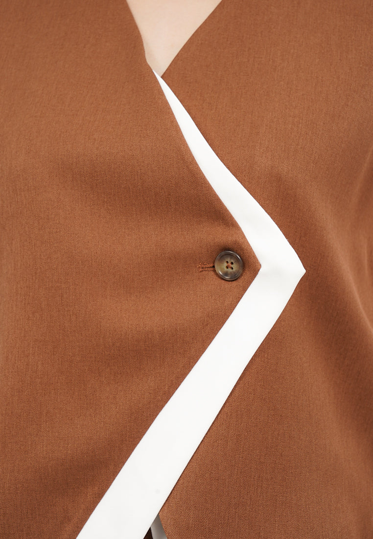 V-Neck Colorblock Vest
