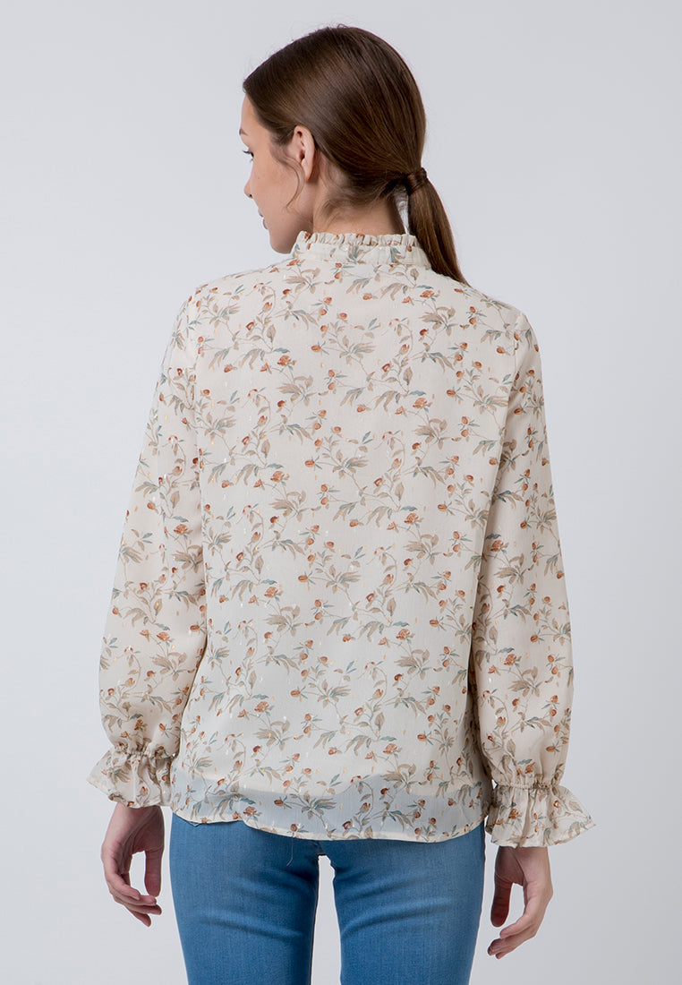 Floral Ruffle Blouse Femme 20D041