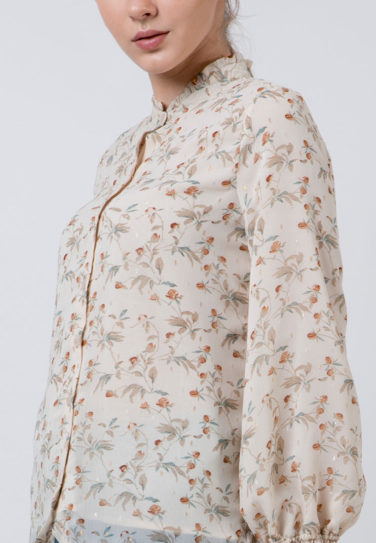 Floral Ruffle Blouse Femme 20D041