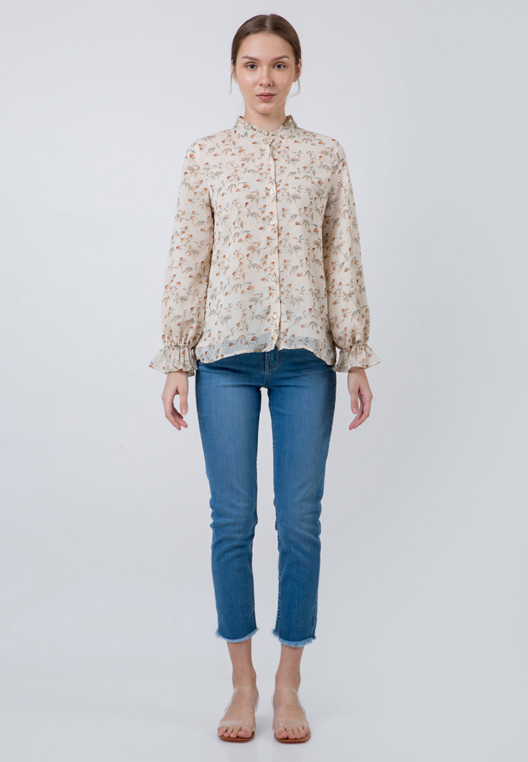 Floral Ruffle Blouse Femme 20D041