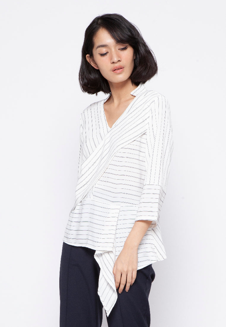 Asymmetrical Draped Blouse