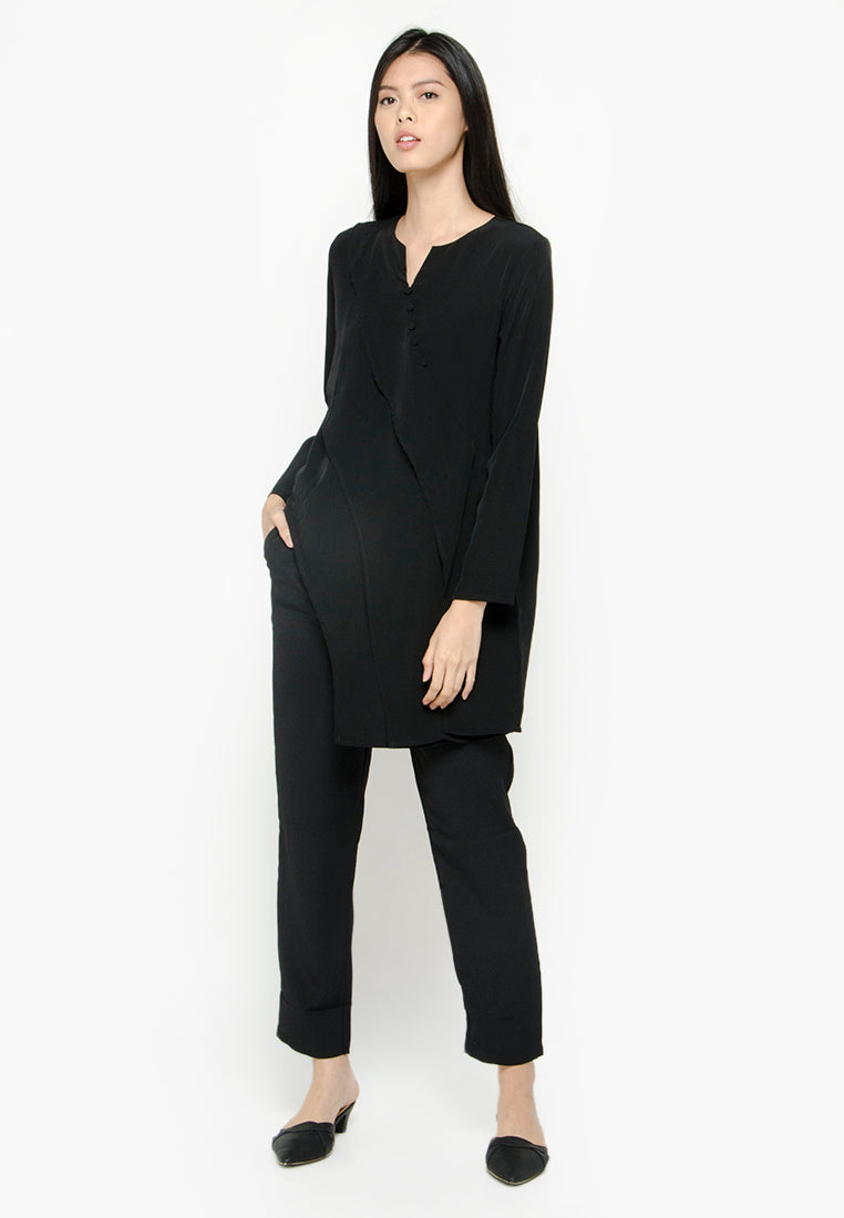 Blouse with Asymmetrical Drape