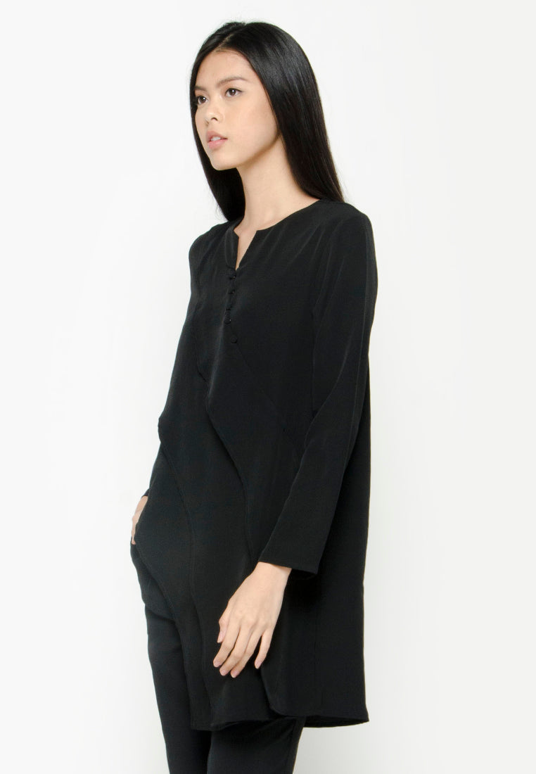 Blouse with Asymmetrical Drape