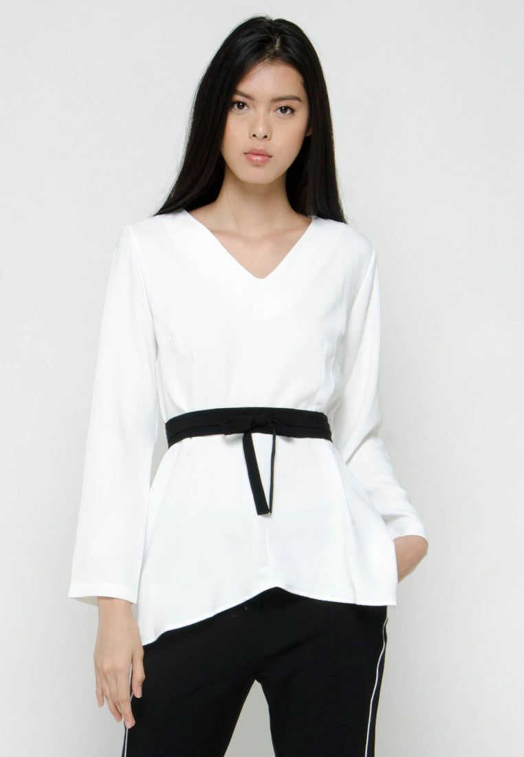 Asymmetric Hemline with Belt Detail