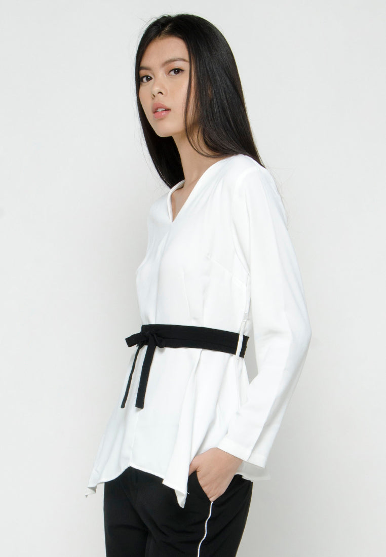 Asymmetric Hemline with Belt Detail