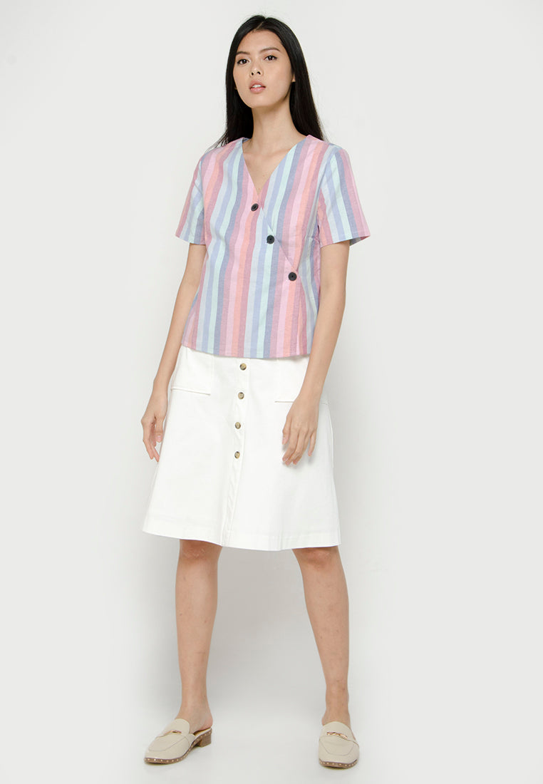 Blouse with Asymmetrical Placket