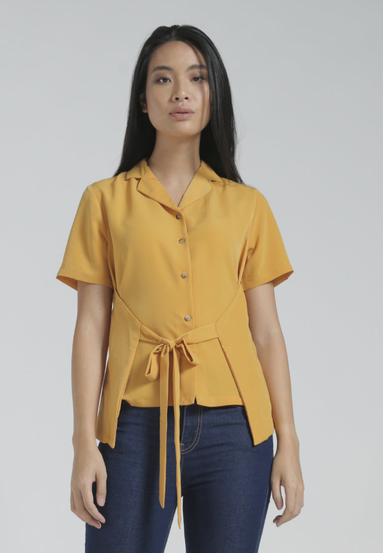 Front Tie Vintage Blouse