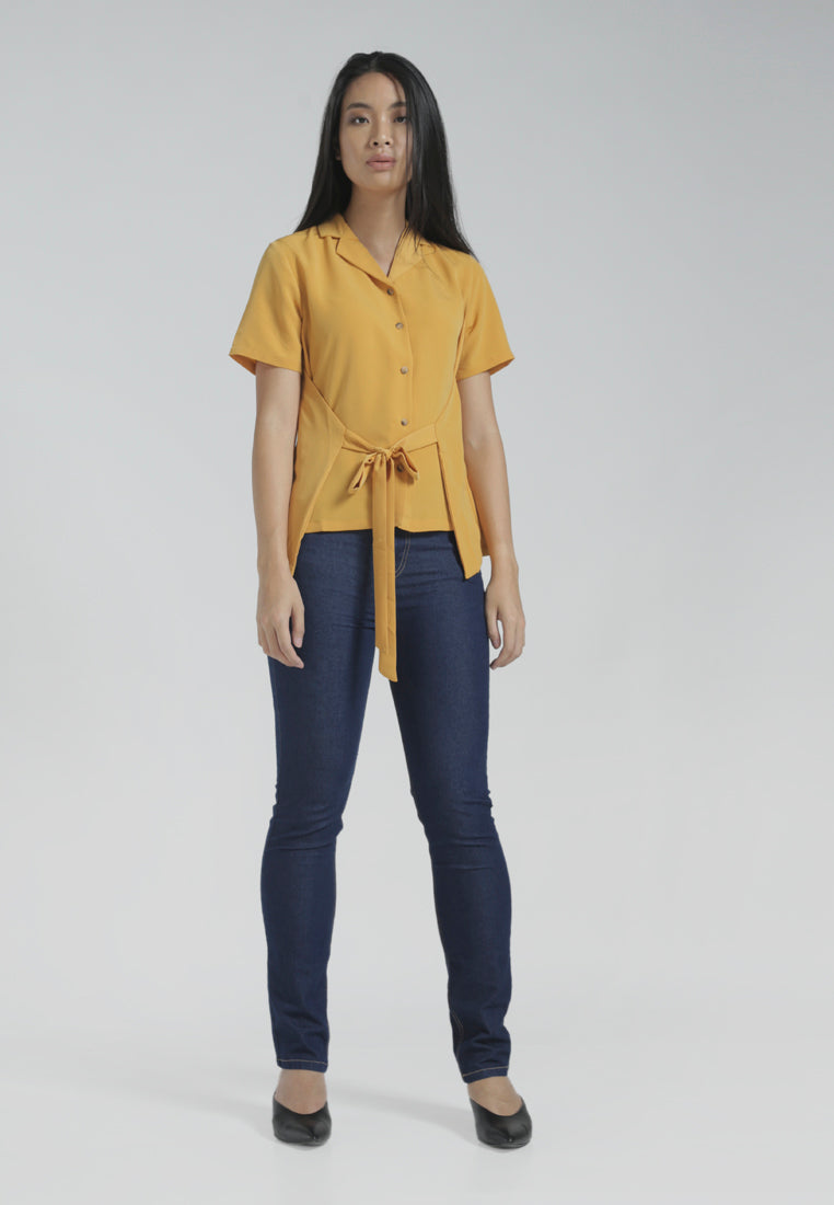 Front Tie Vintage Blouse