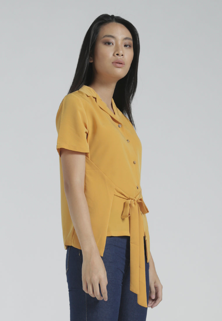 Front Tie Vintage Blouse