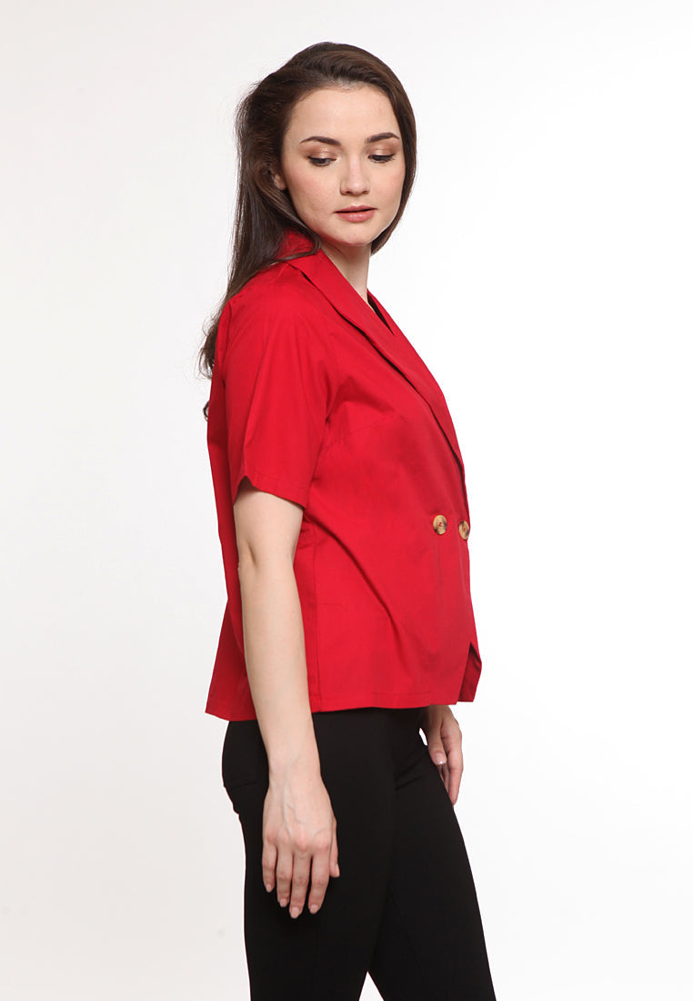 Unbalanced Collar Blouse