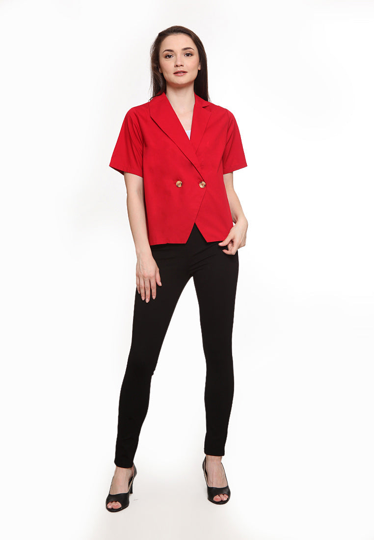 Unbalanced Collar Blouse