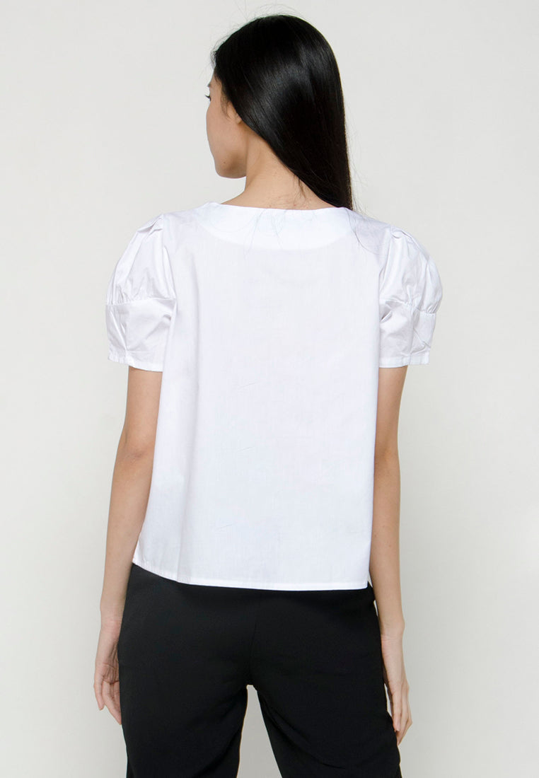Blouse with Puff Sleeve Detail