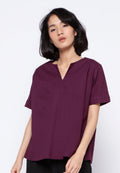 Plum Short Sleeve Blouse