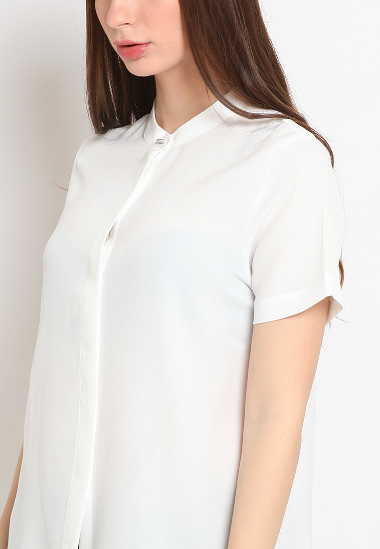 Chinese Collar Short Sleeve Shirt