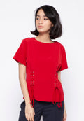 Blouse with Waistline Lacing
