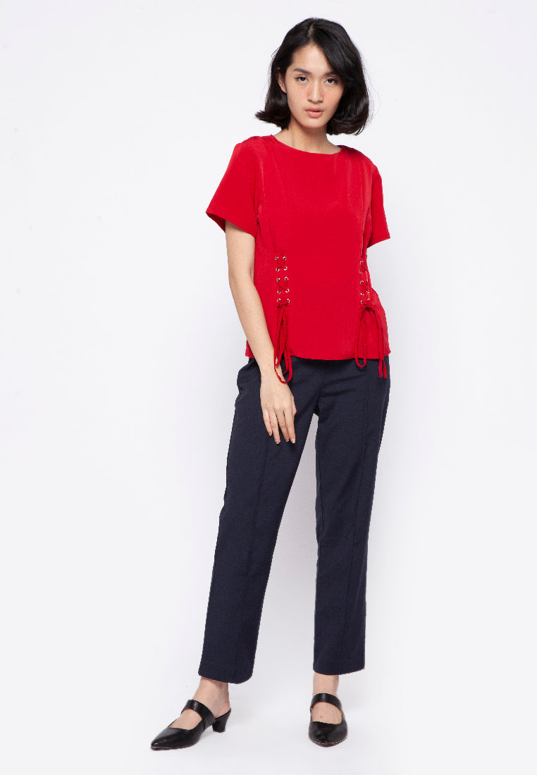 Blouse with Waistline Lacing