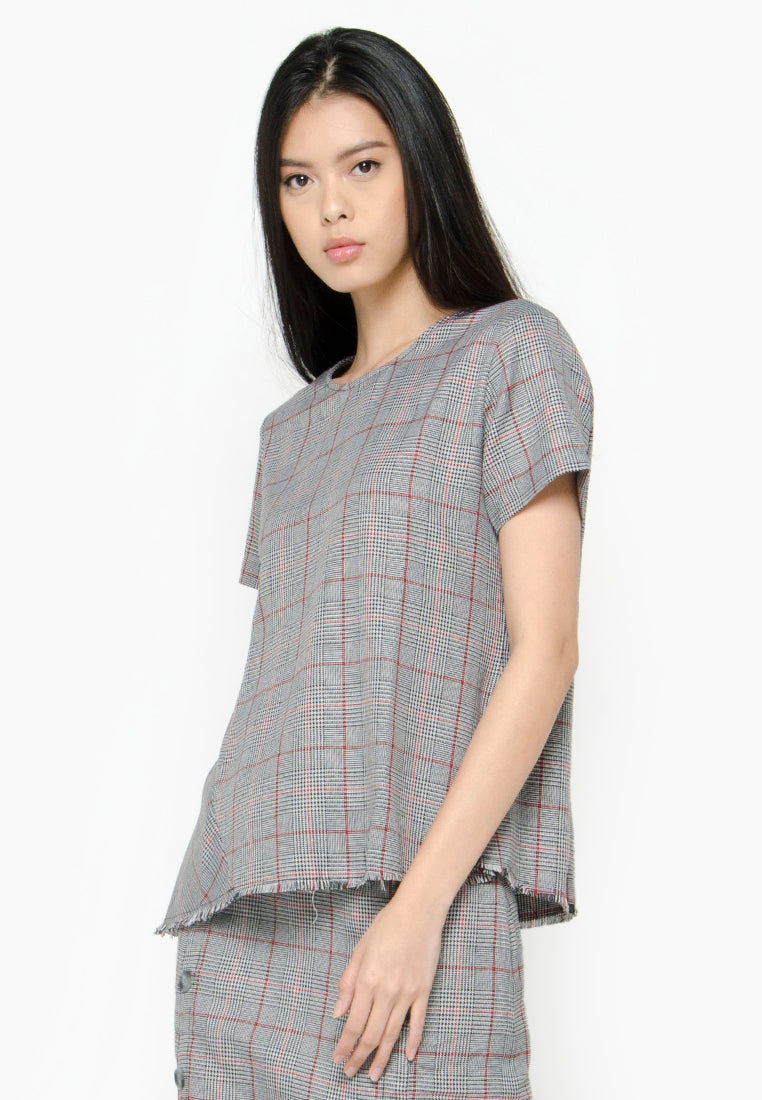 Blouse with Asymmetrical Side Drape