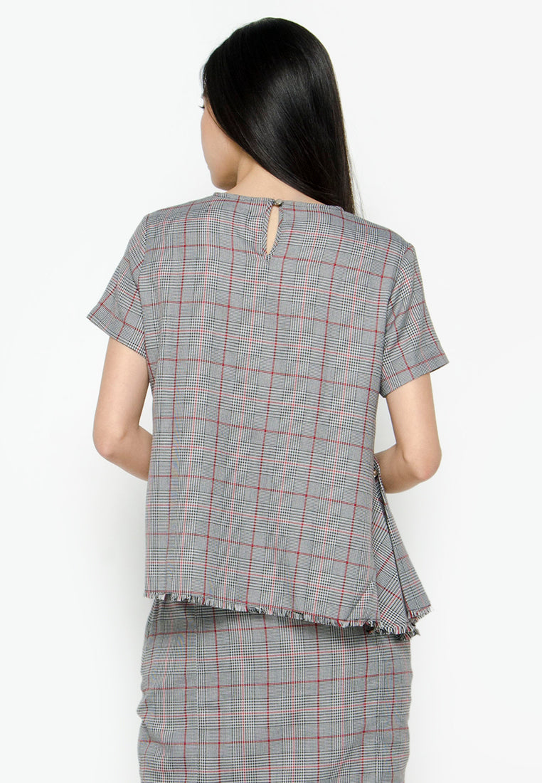 Blouse with Asymmetrical Side Drape