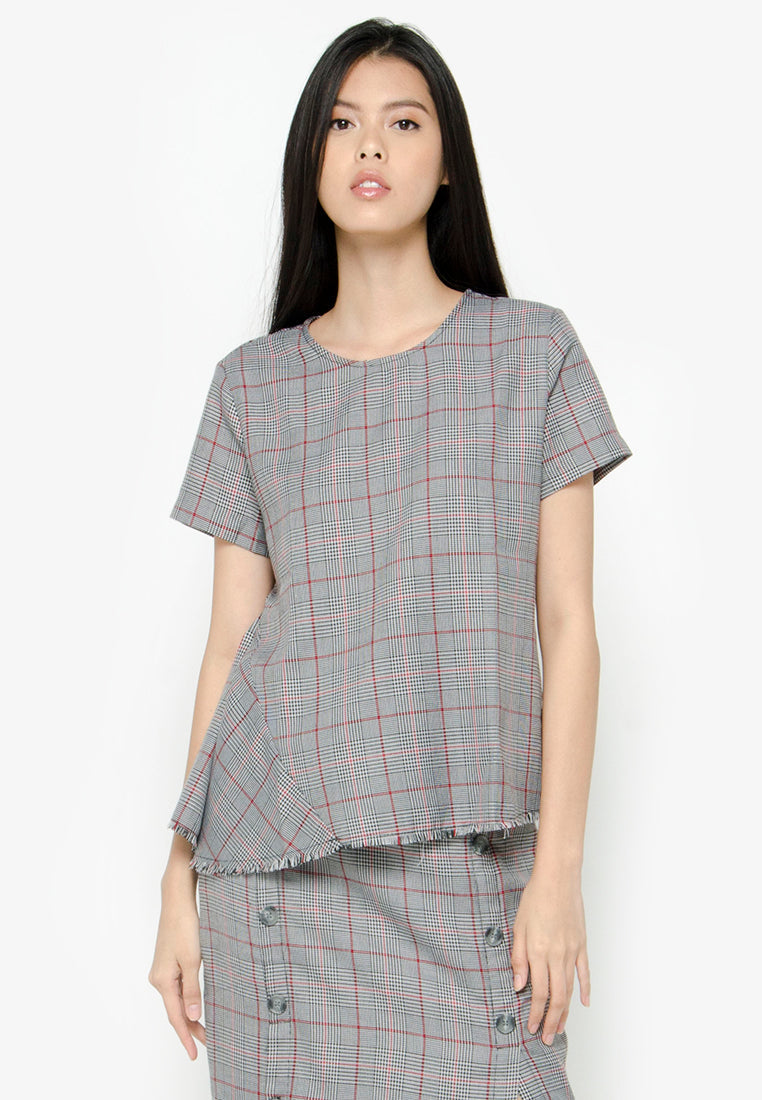 Blouse with Asymmetrical Side Drape