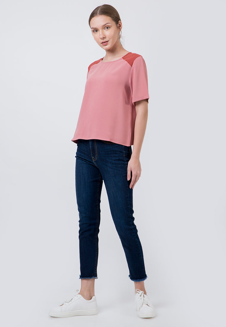 Two Tone Blouse Signature 20D052