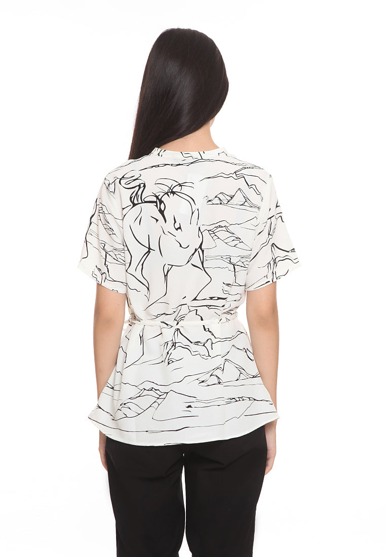 Abstract Print Blouse