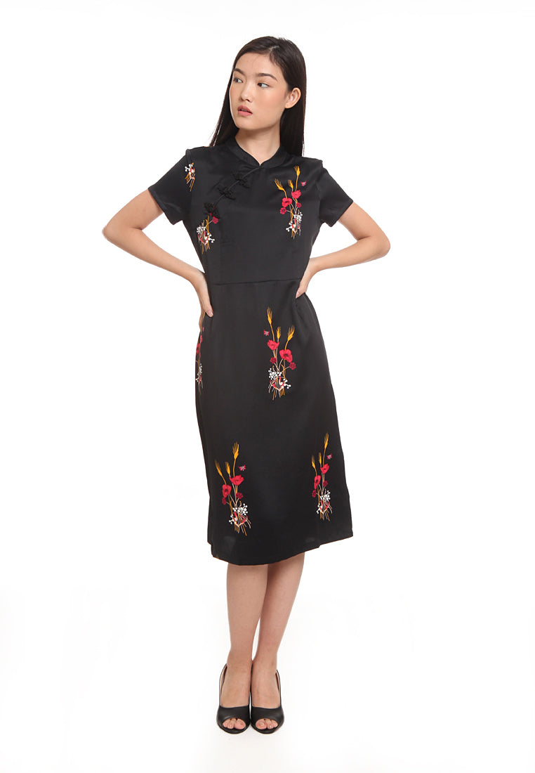 Cheongsam Dress Black