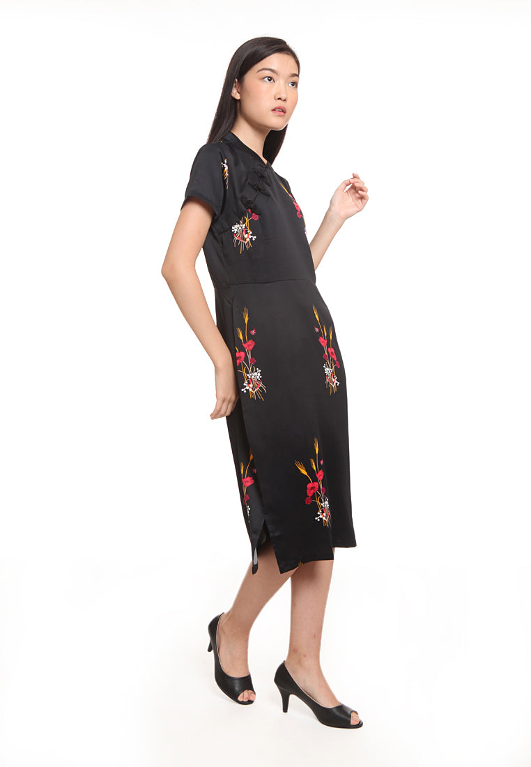 Cheongsam Dress Black