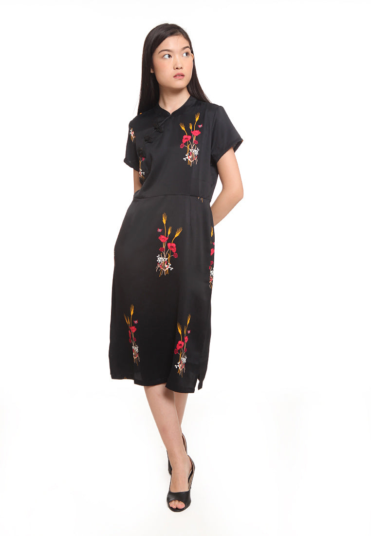 Cheongsam Dress Black