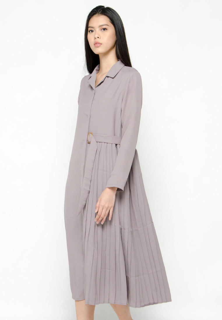 Pleated Midi Dress