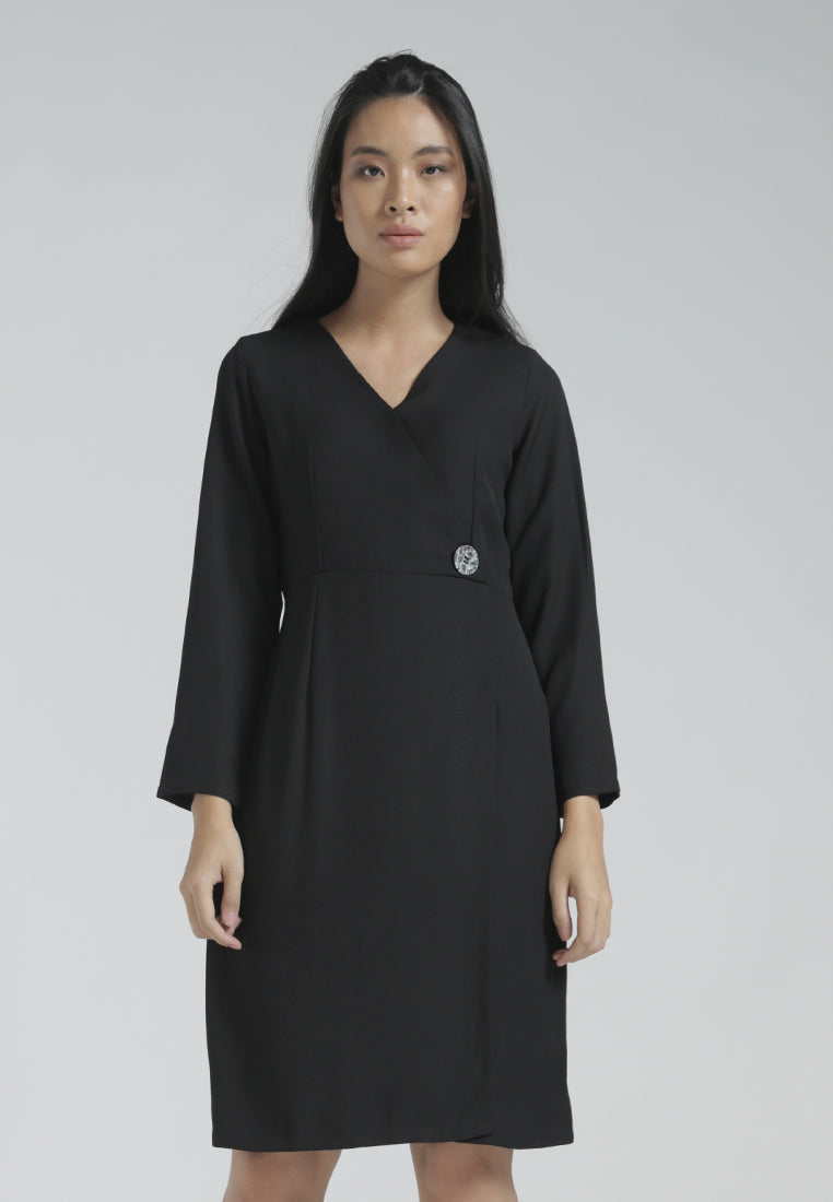 Button Wrap Dress